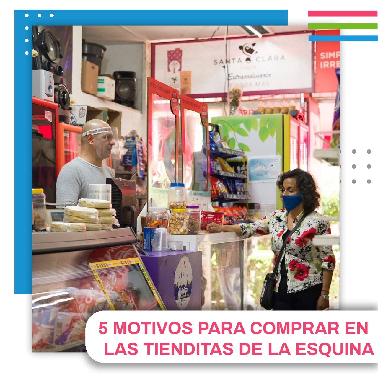 cliente comprando en la tiendita de la esquina